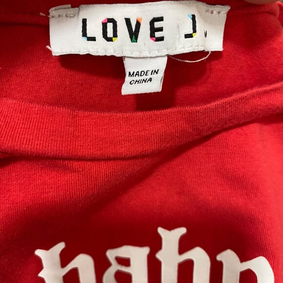 Baby Graphic Red Cropped Tee Shirt Love J Juniors Size Small - Picture 5 of 5